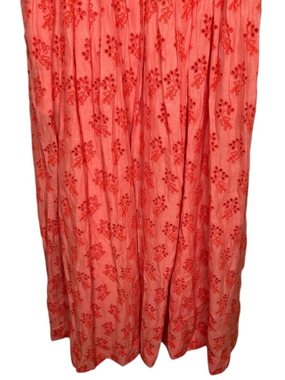 The GREAT. Camelia Dress orange/red Size 3/Large Eyelet 100% Cotton - Picture 7 of 13